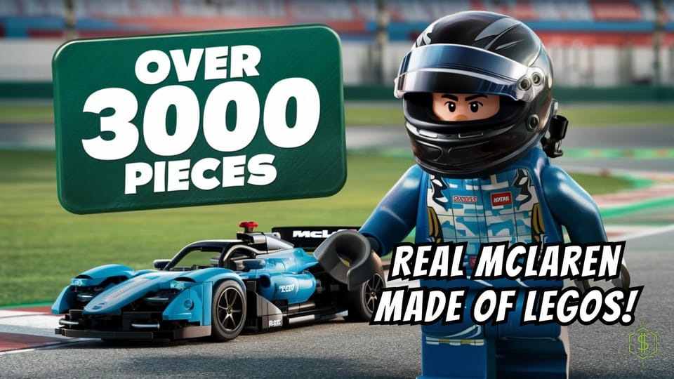 Lando Norris Drives a Full-Scale McLaren P1 Made of LEGO at Silverstone